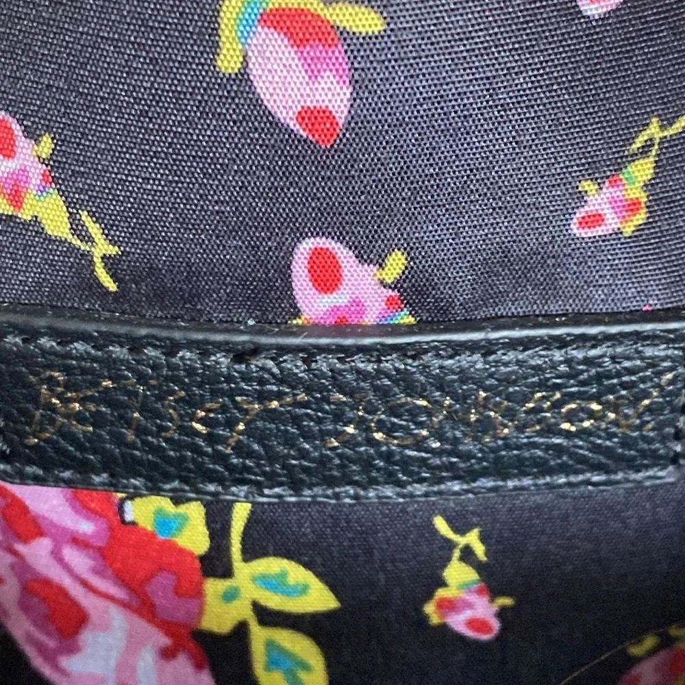 Betsey Johnson Mini Backpack Bag Floral Puppy Dog Two Pouches